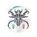 scorpio with "TRAN" in the image tattoo design idea