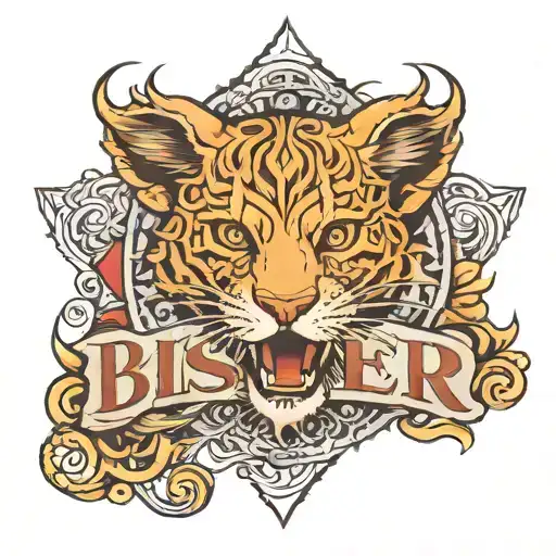 child name "biser" tattoo design idea