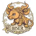 child name "biser" tattoo design idea