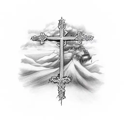 bible verse, cross  tattoo design idea