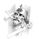 bible verse, cross  tattoo design idea