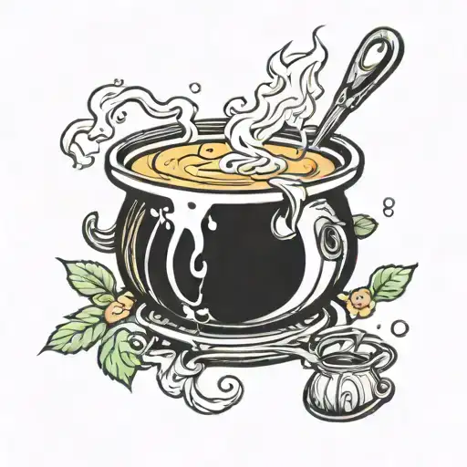 soup cauldron tattoo design idea
