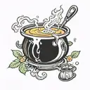 soup cauldron tattoo design idea
