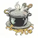 soup cauldron tattoo design idea