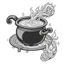 soup cauldron tattoo design idea