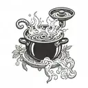 soup cauldron tattoo design idea