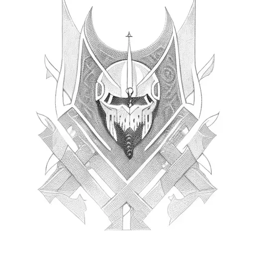 Nordic fighting with templars tattoo design idea