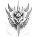 Nordic fighting with templars tattoo design idea