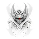 Nordic fighting with templars tattoo design idea