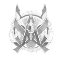 Nordic fighting with templars tattoo design idea