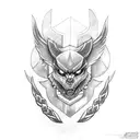 Nordic fighting with templars tattoo design idea