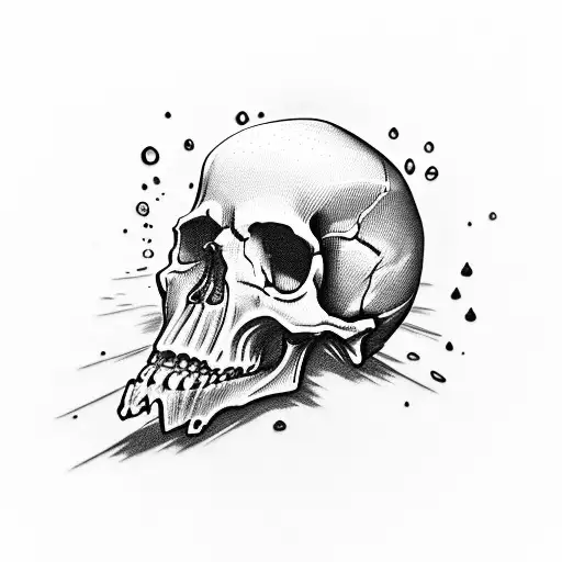 skull who is crying tattoo design idea