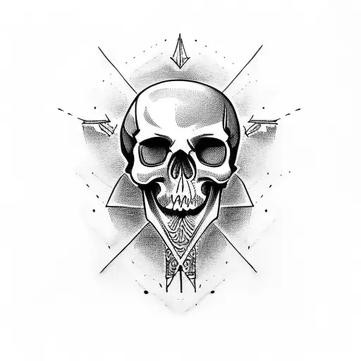 crying skull tattoo design idea