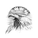 Eagle soaring through a forest tattoo design idea