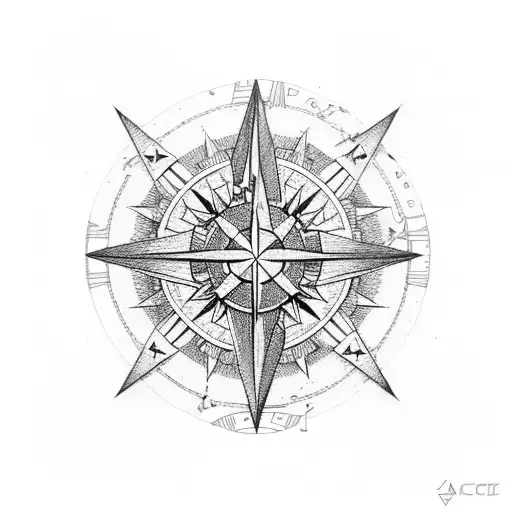 ace cards with compass and zeus tattoo design idea