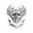 cyberware black on white full arm tattoo design idea