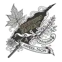 everything happens for a reason written below a weed joint and below a man falling   tattoo design idea