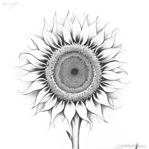 Sunflower, semicolon, vines tattoo design idea