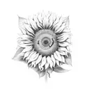 Sunflower, semicolon, vines tattoo design idea