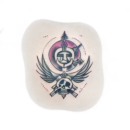 cemetery at night sleeve tattoo design idea