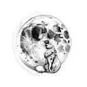 moon with crazy face tattoo design idea