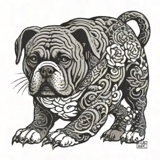 american bully dog tattoo design idea