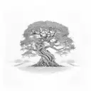 oak tree tattoo design idea