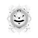 Bipolar happy sad face  tattoo design idea