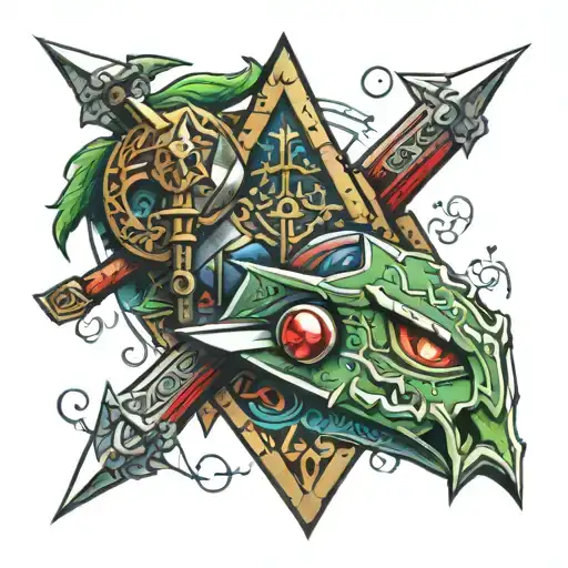 the legend of zelda ocarina of time tattoo design idea
