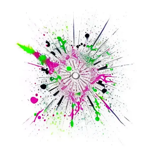 lime green flashlight with red blood splatter. write olight above flashlight and Sean below the flashlight. tattoo design idea