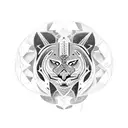 A tribal design incorporating elements of a panther, hawk, and horse, symbolizing the client's favorite animals in a unique way tattoo design idea