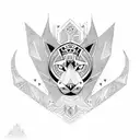 A tribal design incorporating elements of a panther, hawk, and horse, symbolizing the client's favorite animals in a unique way tattoo design idea