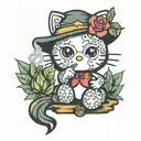 hello kitty smoking weed tattoo design idea