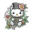 hello kitty smoking weed tattoo design idea