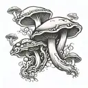 dmt magic mushrooms tattoo design idea