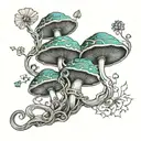 dmt magic mushrooms tattoo design idea