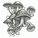 dmt magic mushrooms tattoo design idea