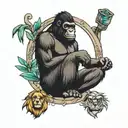 gorilla lion jesus tattoo design idea