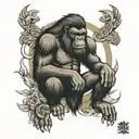 gorilla lion jesus tattoo design idea