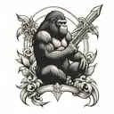 gorilla lion jesus tattoo design idea