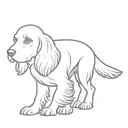 outline of a working cocker spaniel dog tattoo design idea