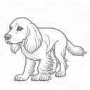 outline of a working cocker spaniel dog tattoo design idea