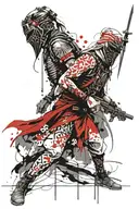 arabic warrior tattoo design idea