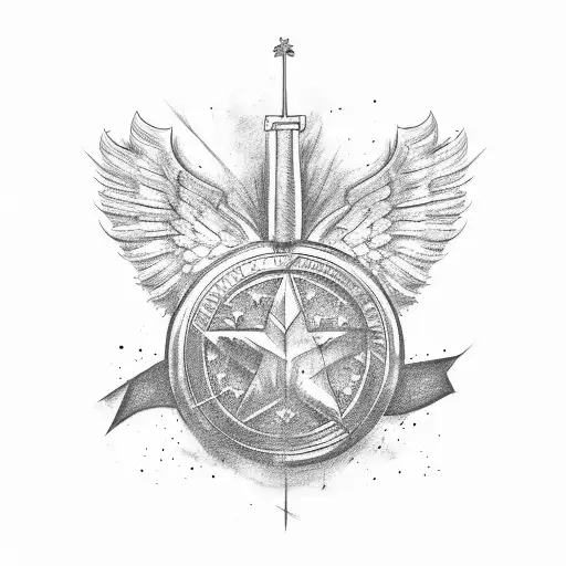 The word "Bravo" with a Cuban flag and angel wings tattoo design idea