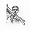 The word "Bravo" with a Cuban flag tattoo design idea