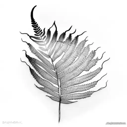 fern leaf tattoo design idea