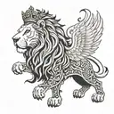 Cyrus the great with white and black lion tattoo design idea