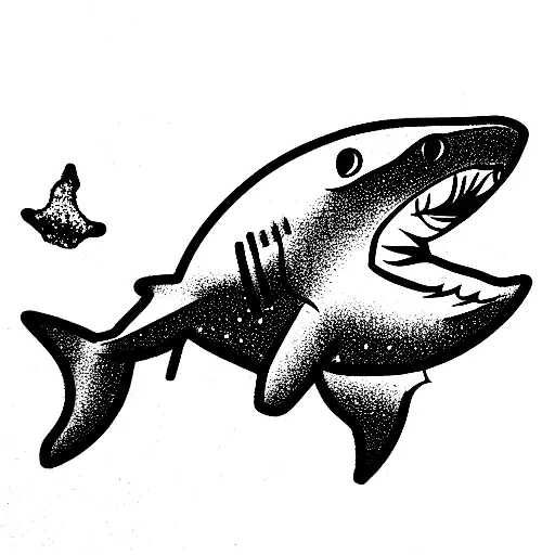 sand shark tattoo design idea