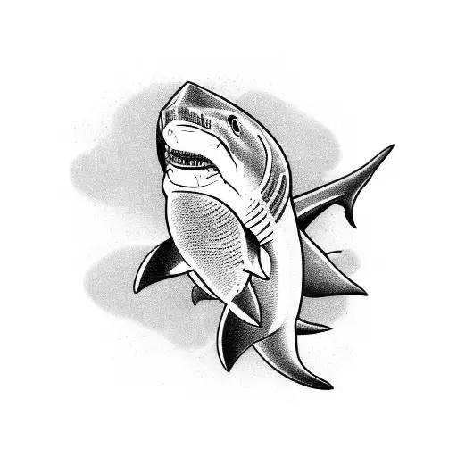 sand shark tattoo design idea