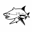 sand shark tattoo design idea